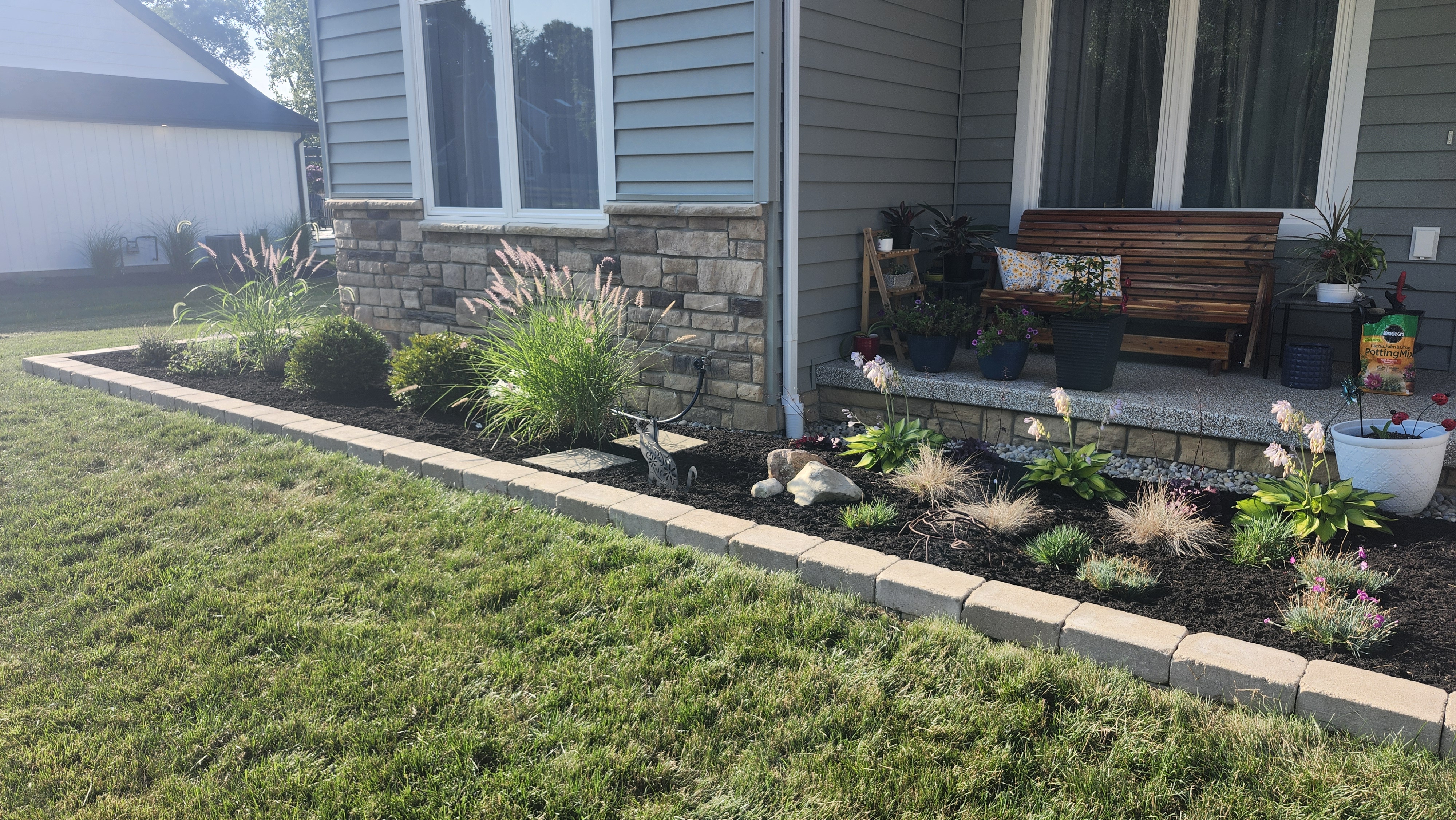 Completed landscaping project by Lotus Lawn Care